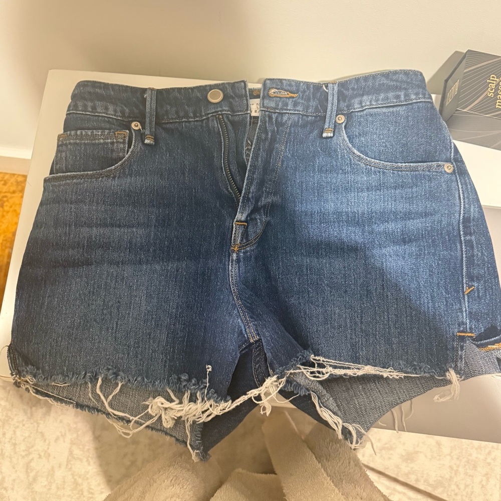 Good American Distressed Blue Jean Shorts